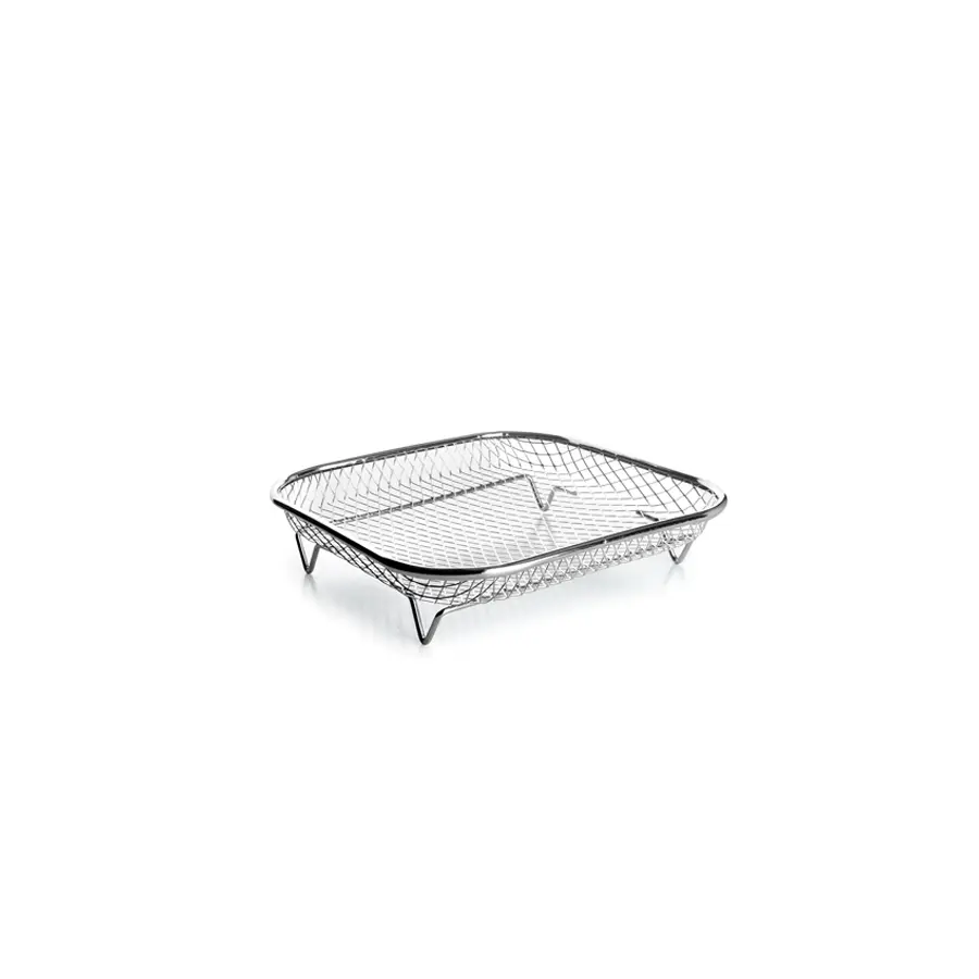 IBILI - Square Air Fryer Basket 19.50x4.50 cm, 18/10 Stainless Steel - Special for Air Fryer