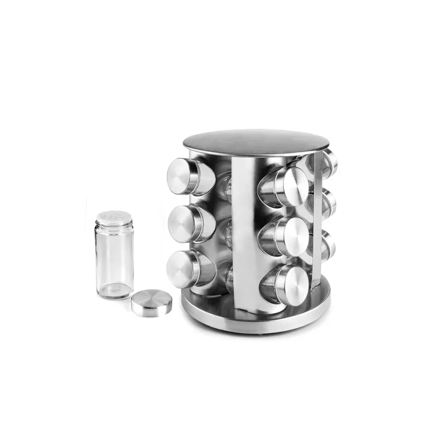 IBILI - Set of 12 Spice Racks + Rotating Stand.Elegance