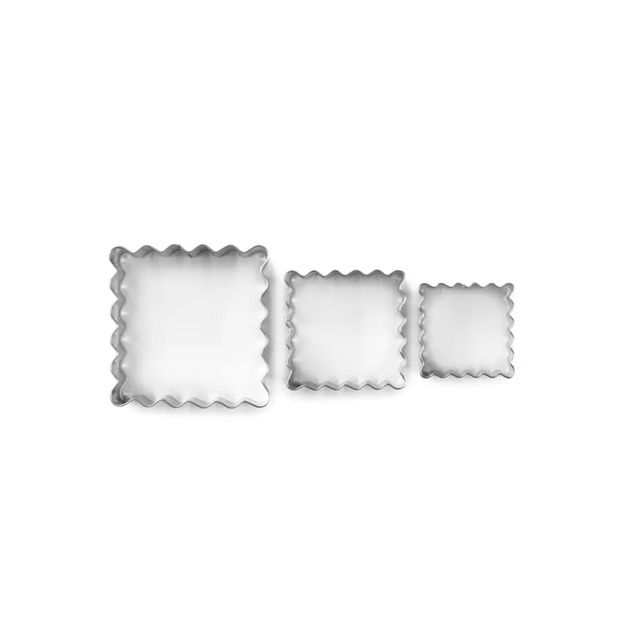 IBILI - Set of 3 Wavy Square Cookie Cutters