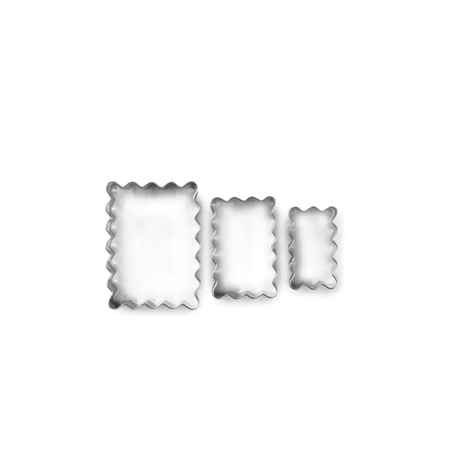 IBILI - Set of 3 Rectangular Cookie Cutters.Wavy
