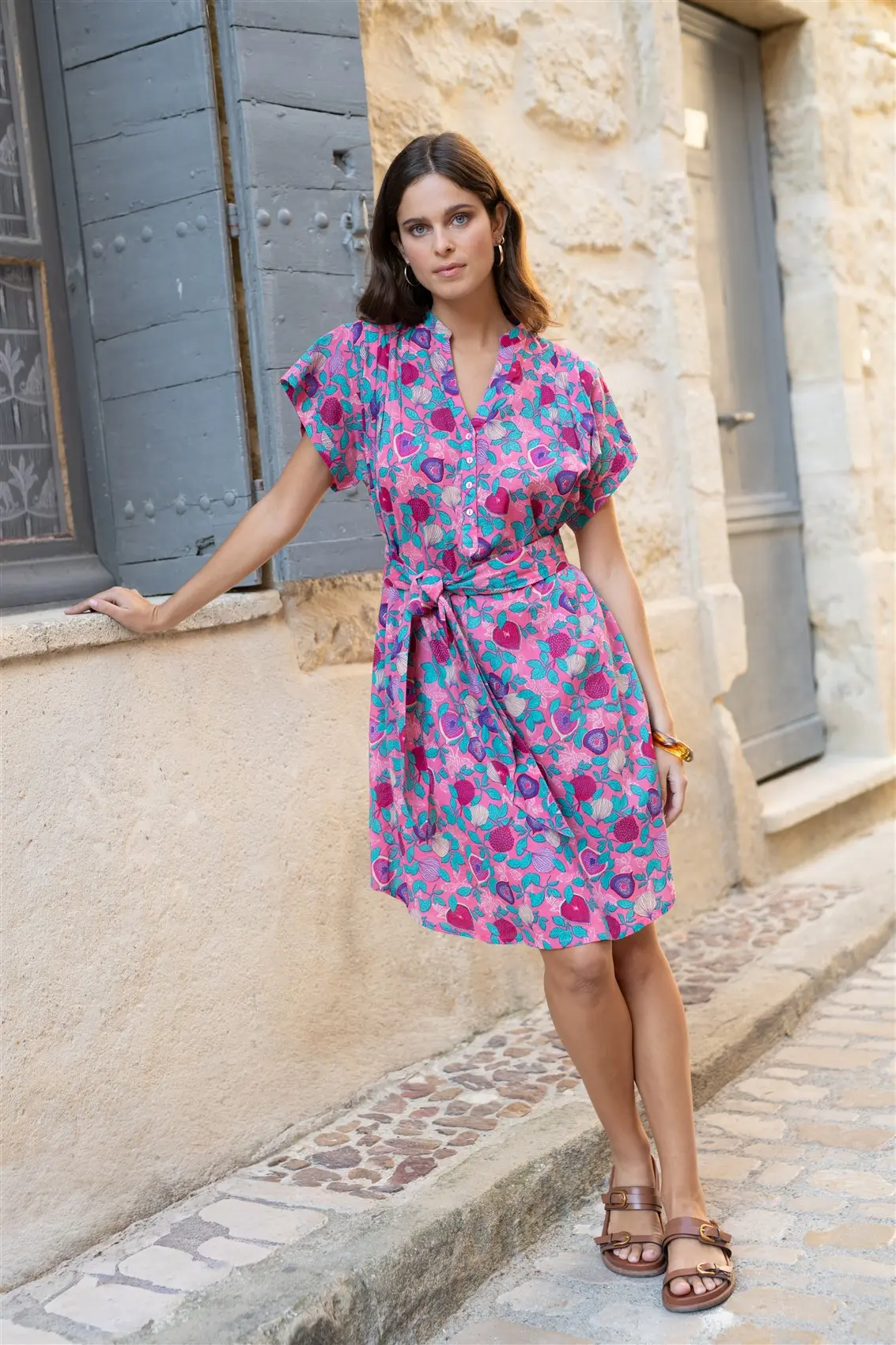 ANITA kurzes Kleid "Granada Rose" Baumwolle (S M L XL)