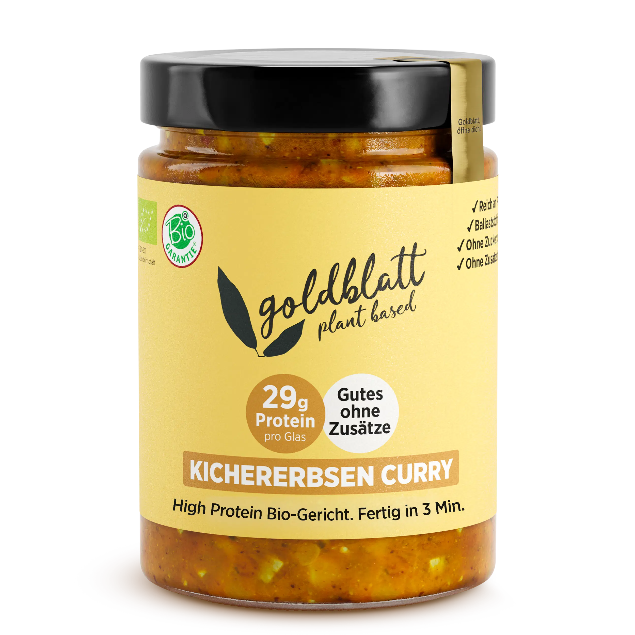 Curry de garbanzos orgánicos Goldblatt – Plato preparado con alto contenido en proteínas