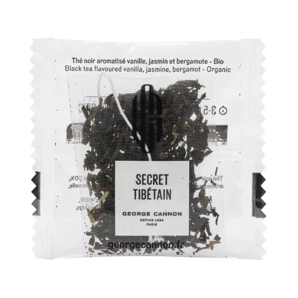 SECRET TIBÉTAIN Thé noir et thé vert au jasmin aromatisé à la vanille et à la bergamote Bio - Carton 160 sachets