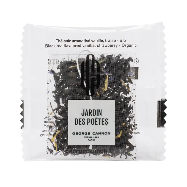 JARDIN DES POÈTES Thé noir à la vanille aromatisé au caramel et aux fruits rouges Bio - Carton 160 sachets