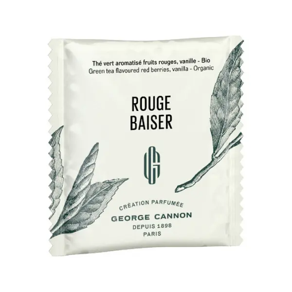 ROUGE BAISER Thé vert aromatisé aux fruits rouges et à la vanille Bio - Carton 160 sachets
