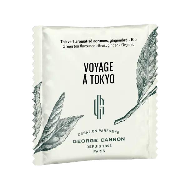 VOYAGE À TOKYO - Thé vert aromatisé aux agrumes et au gingembre Bio - Carton 160 sachets