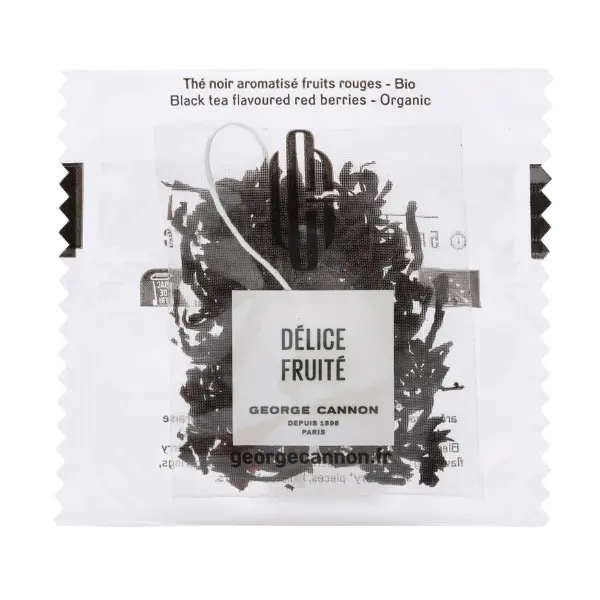 DÉLICE FRUITÉ Thé noir à l'hibiscus aromatisé aux fruits rouges Bio - Carton 160 sachets