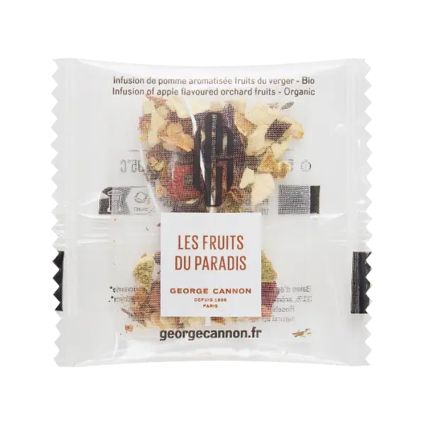 LES FRUITS DU PARADIS Infusion de pomme aromatisée fruits du verger Bio - Carton 160 sachets