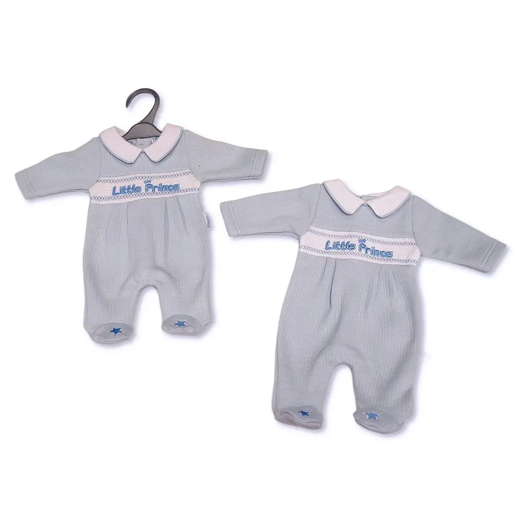 Premature Baby Boys All in One with Smocking -Little Prince