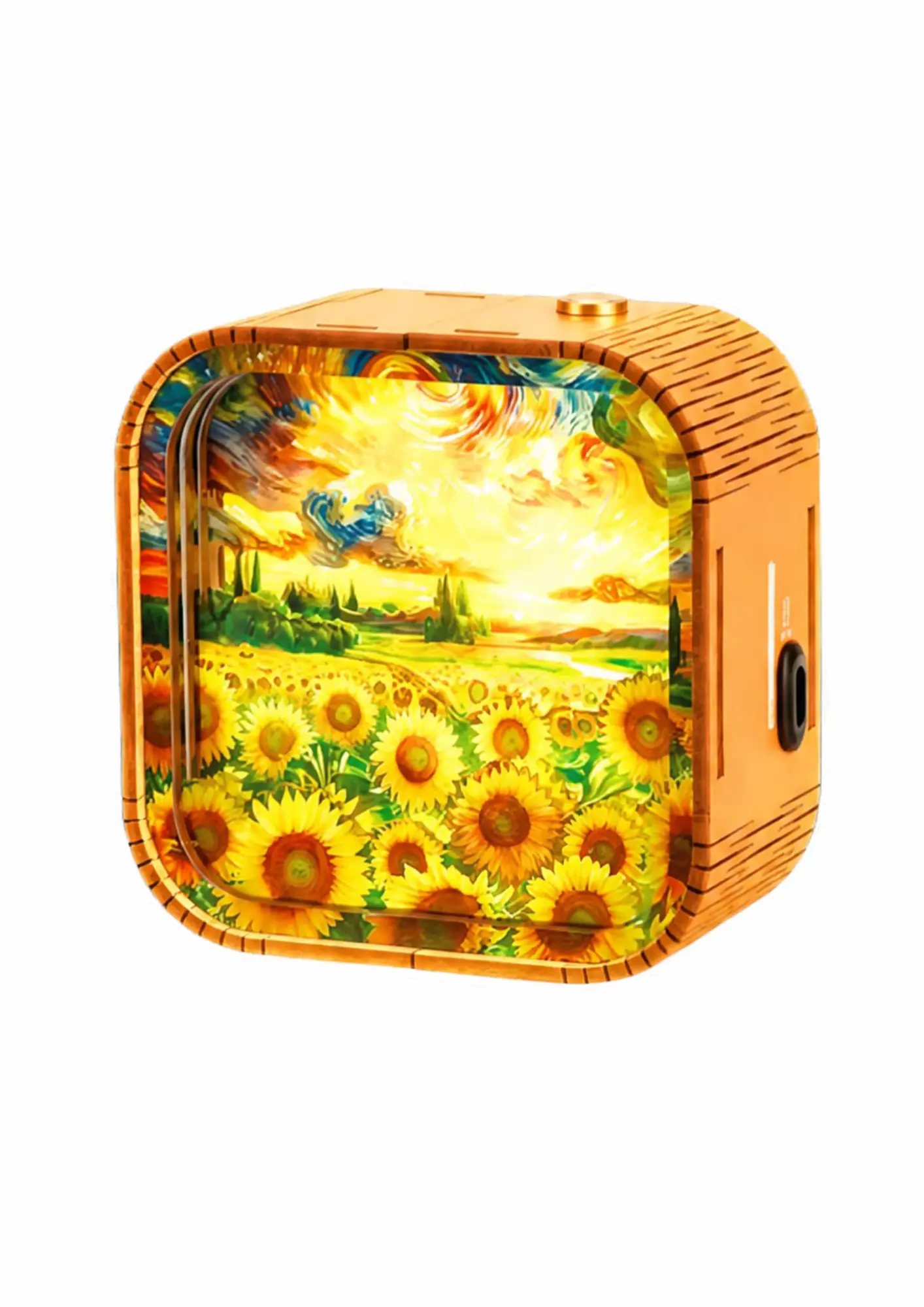 Inspirebox, 3D Houten Puzzel, Night Light, Sunflower Theme, BE013160, 9,2x4x9,1cm