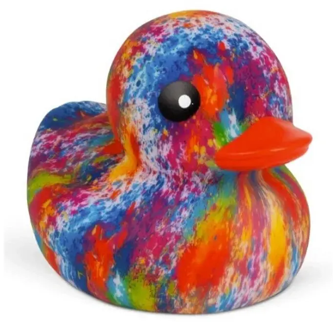 Canard en caoutchouc tie-dye 12x18cm