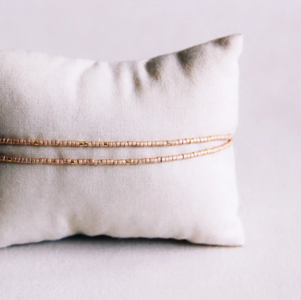 Double Miyuki bracelet – champagne/gold-plated
