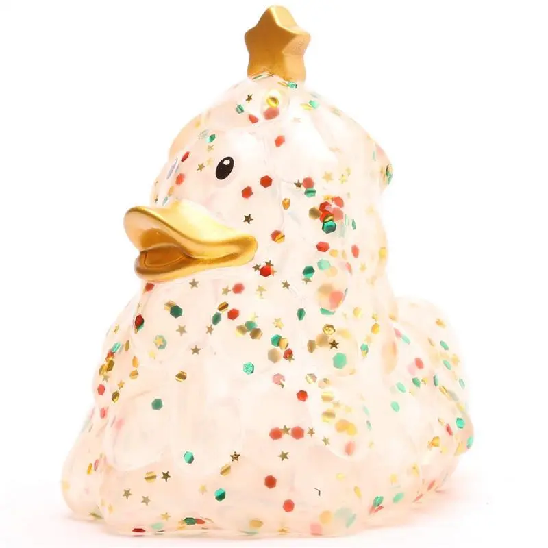 Badeente Weihnachtsbaum - Glitzer bunt - Gummiente