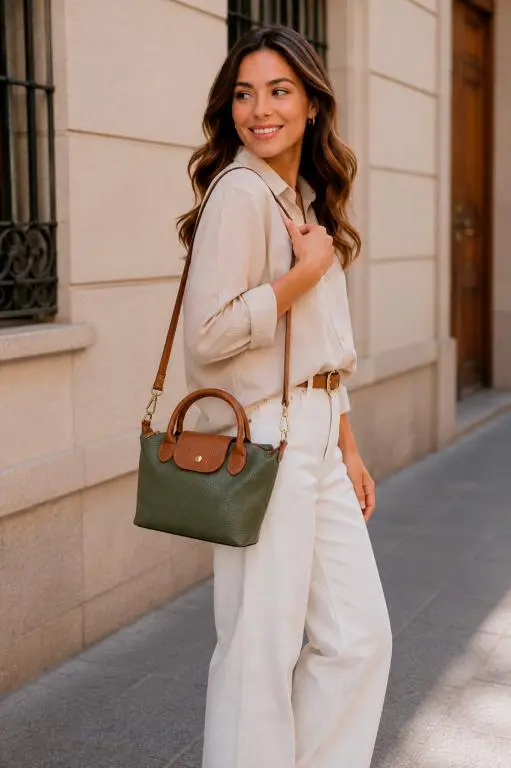 Bolso de Mano Bicolor en Piel Italiana Gran Calidad 58073