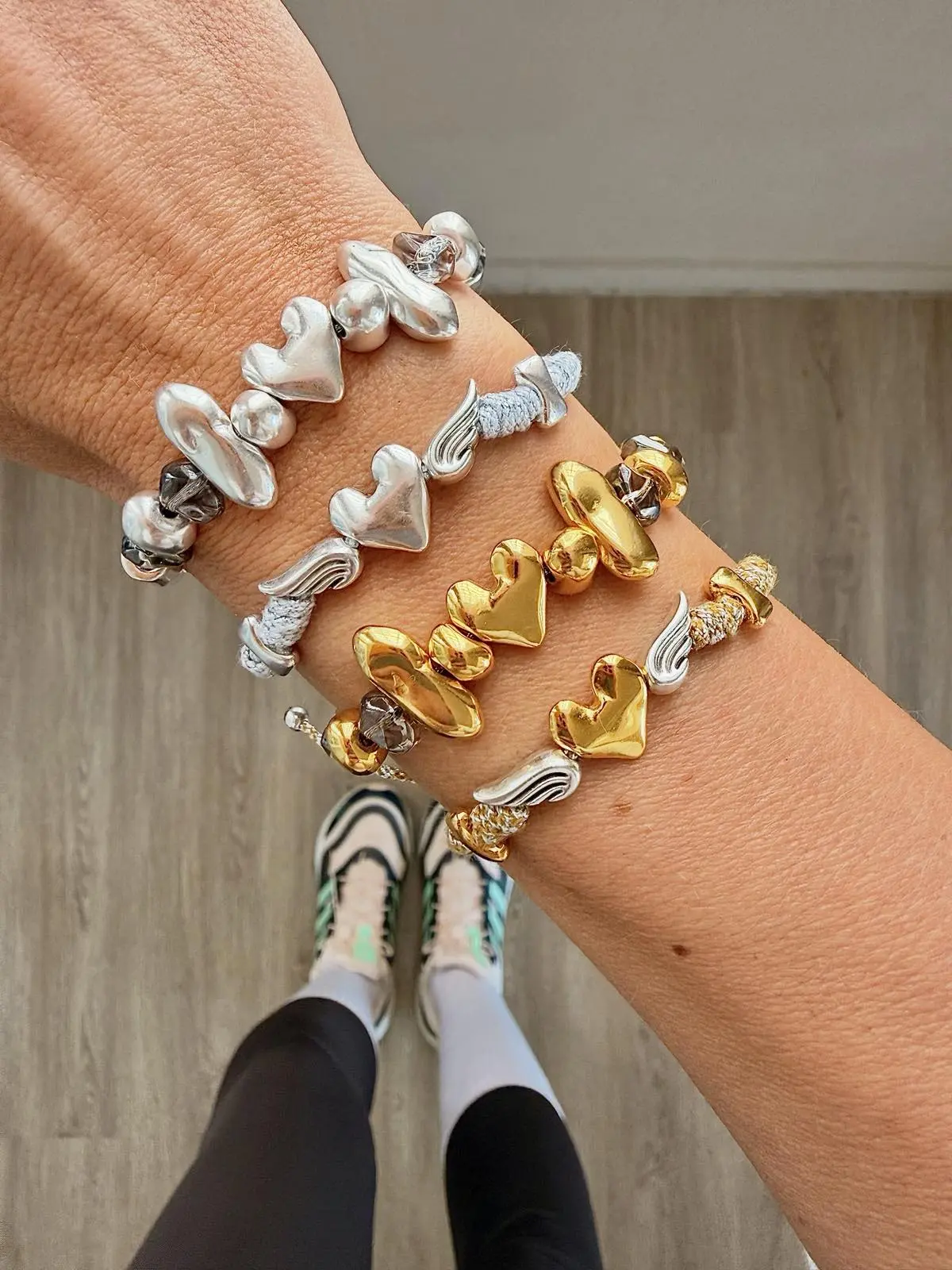 Achat Statement Heart Bracelets – Mixed Metal & Crystal Details en gros