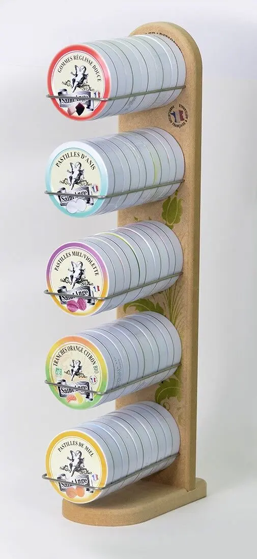 Présentoir pour boîte de bonbons artisanaux | 5 emplacements | Saint Ange