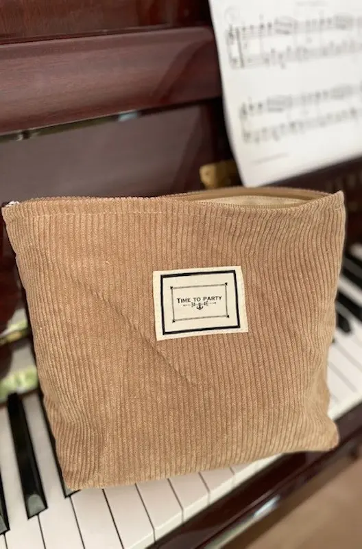 Taupe Corduroy Pouch