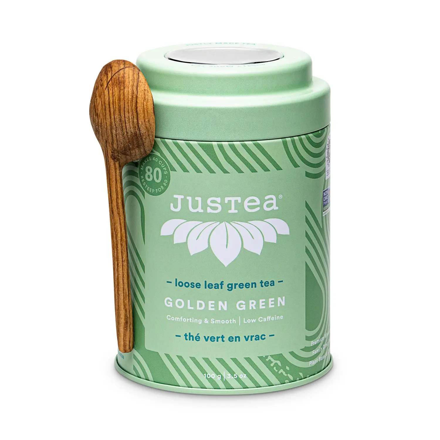 verde dorado | JUSTA | 100 gramos | Té suelto | Sostenible | comercio justo
