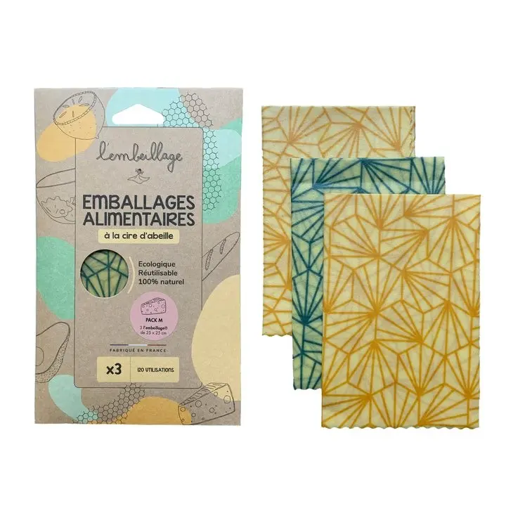 The Beewrap - Pack M - 3 medium sizes