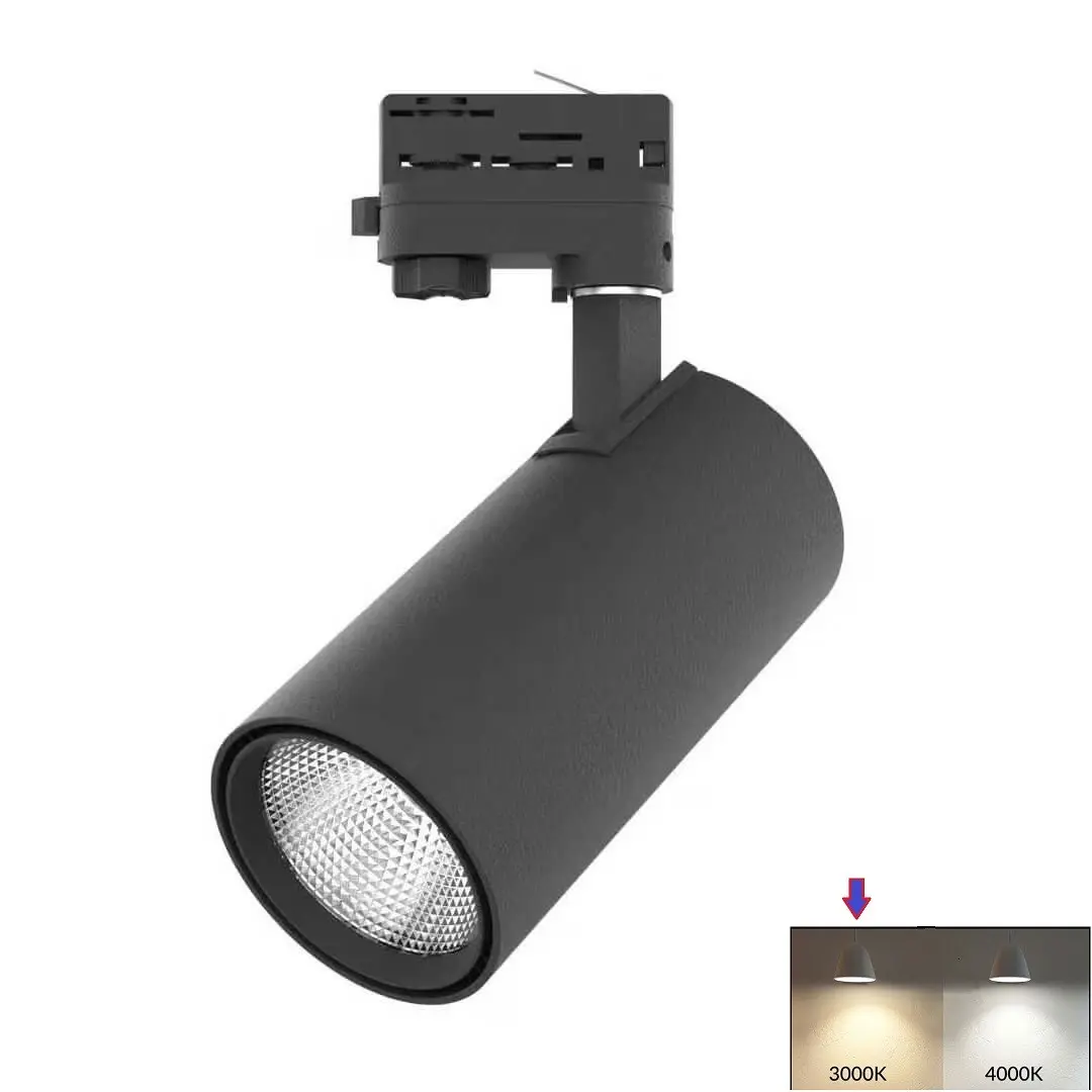 LED 3-Phasen-Trackspot 30 W 4000 lm Schwarz 3000 K