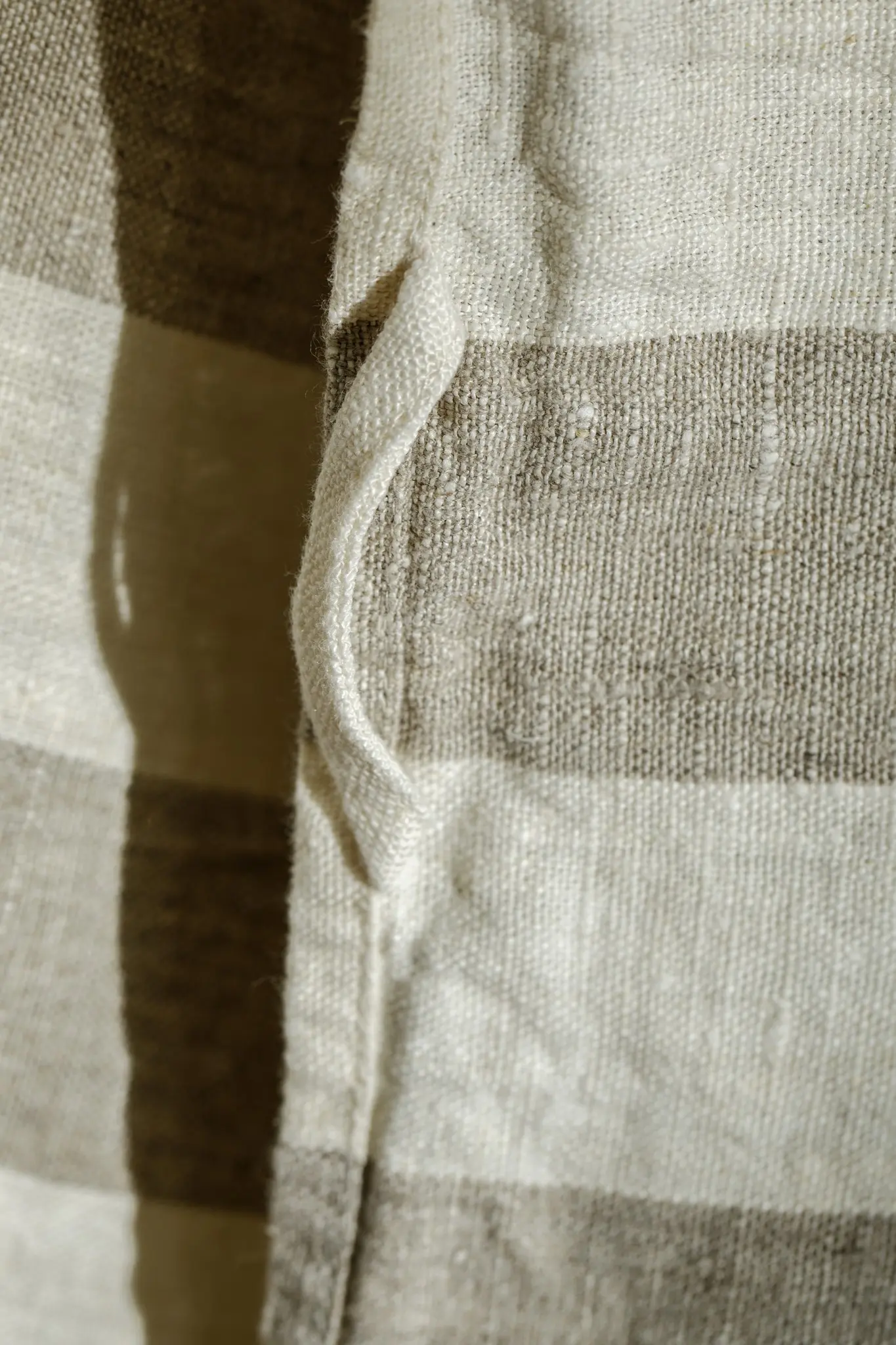 Linen Beach Towel / Natural stripes
