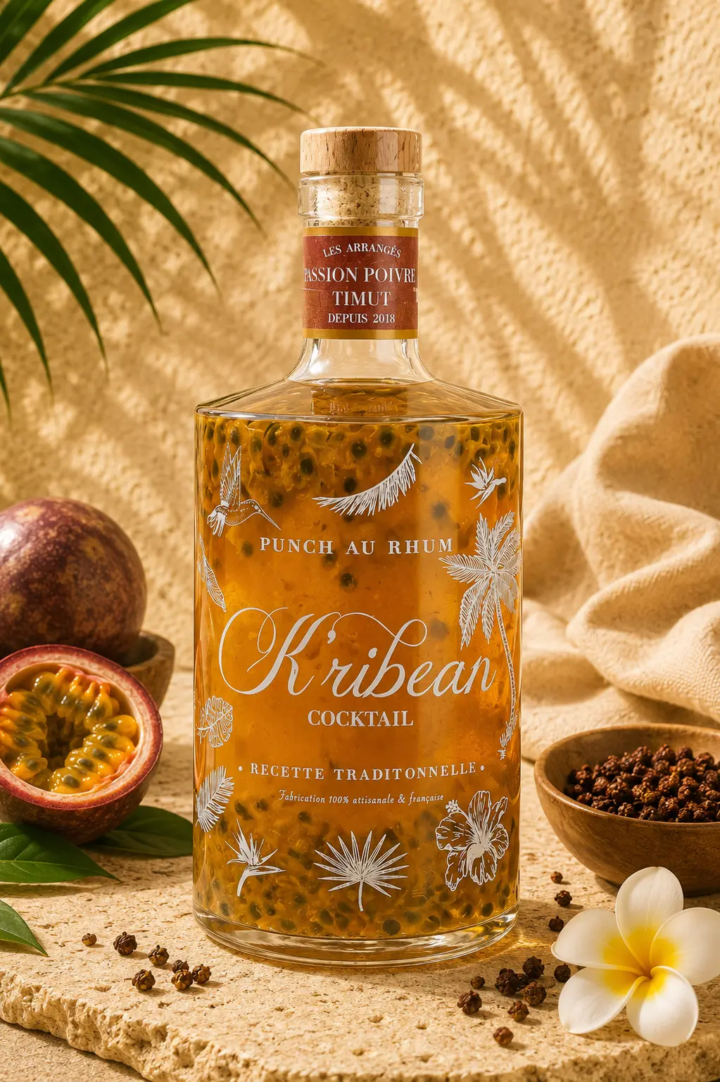 K'RIBEAN COCKTAIL - rum flavored with passion and timut pepper