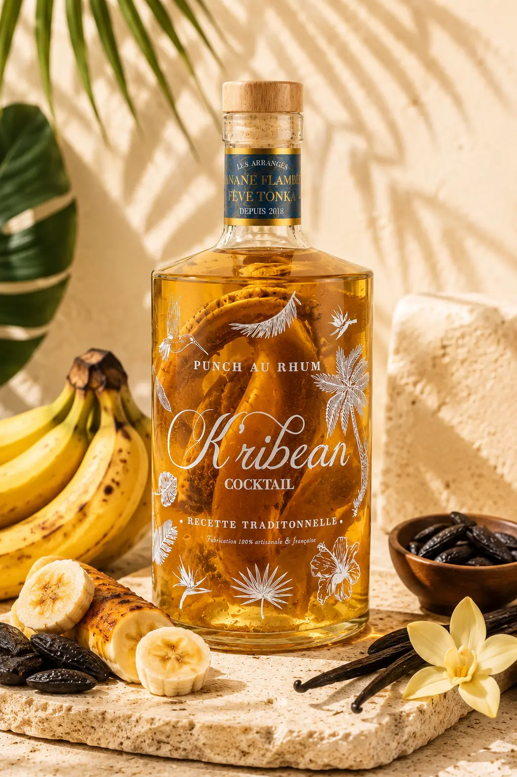 K'RIBEAN COCKTAIL - Flambéed banana and tonka bean spiced rum
