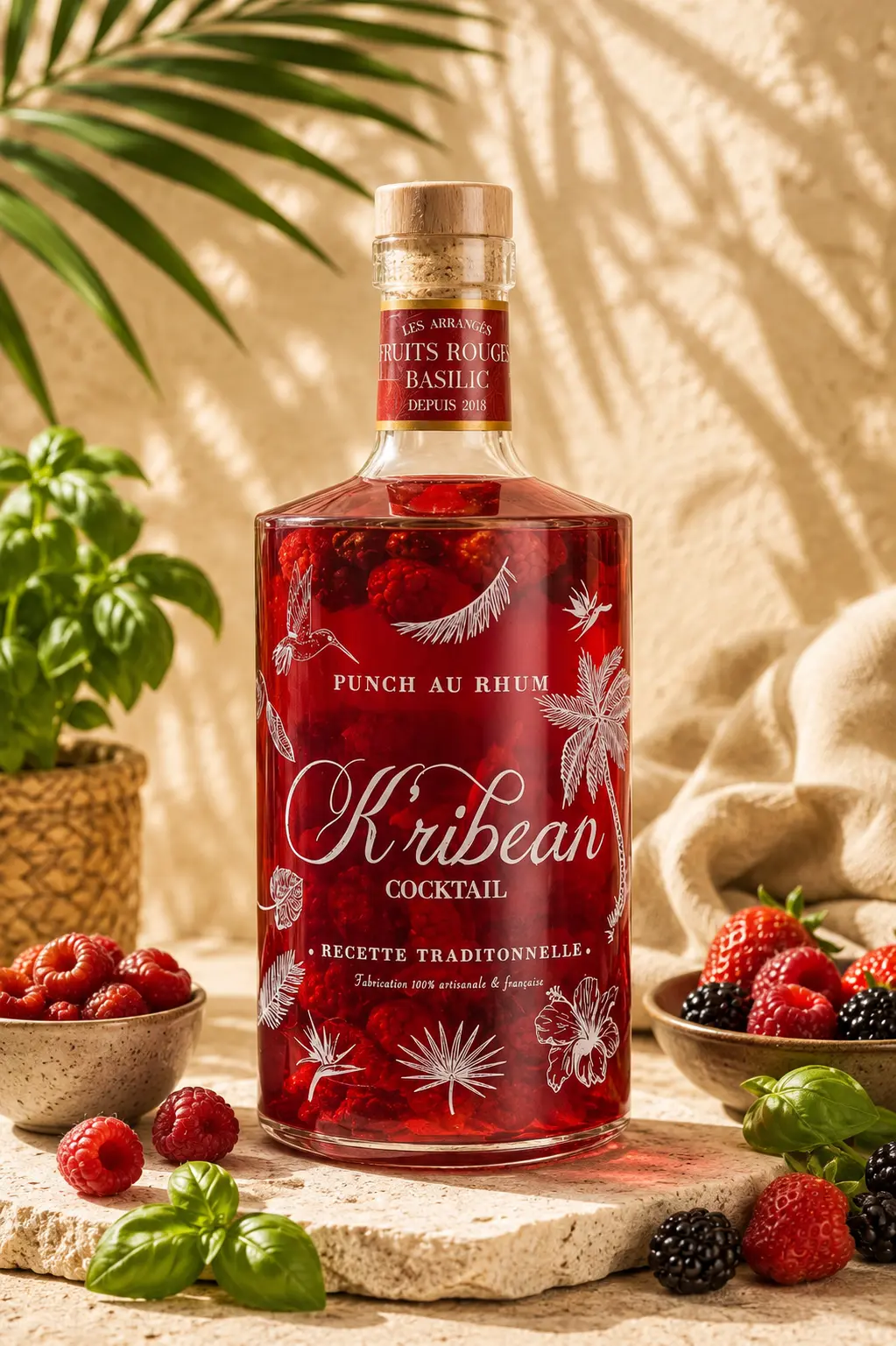 K'RIBEAN COCKTAIL - red fruit and basil infused rum