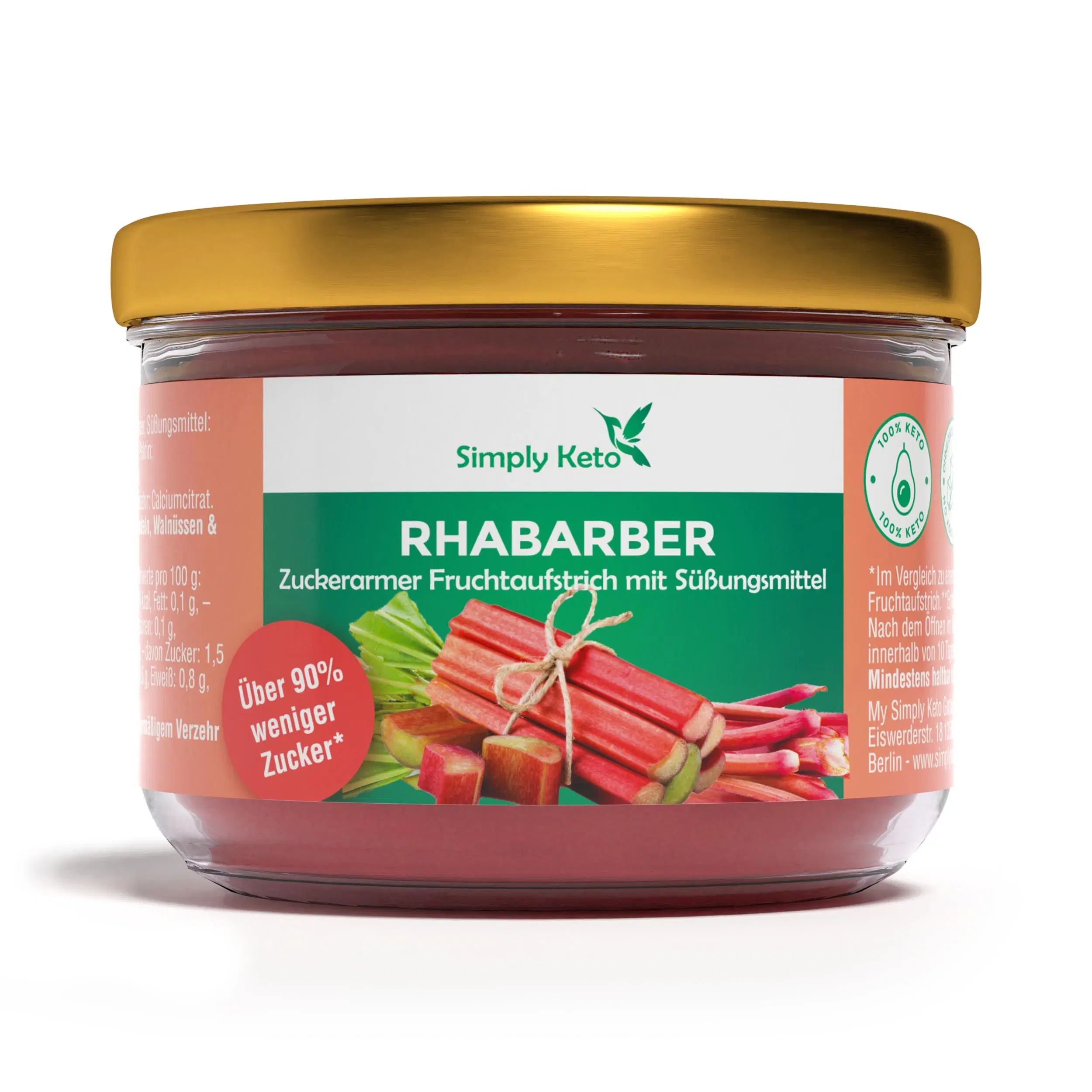 Rhubarb fruit spread with erythritol 230 g