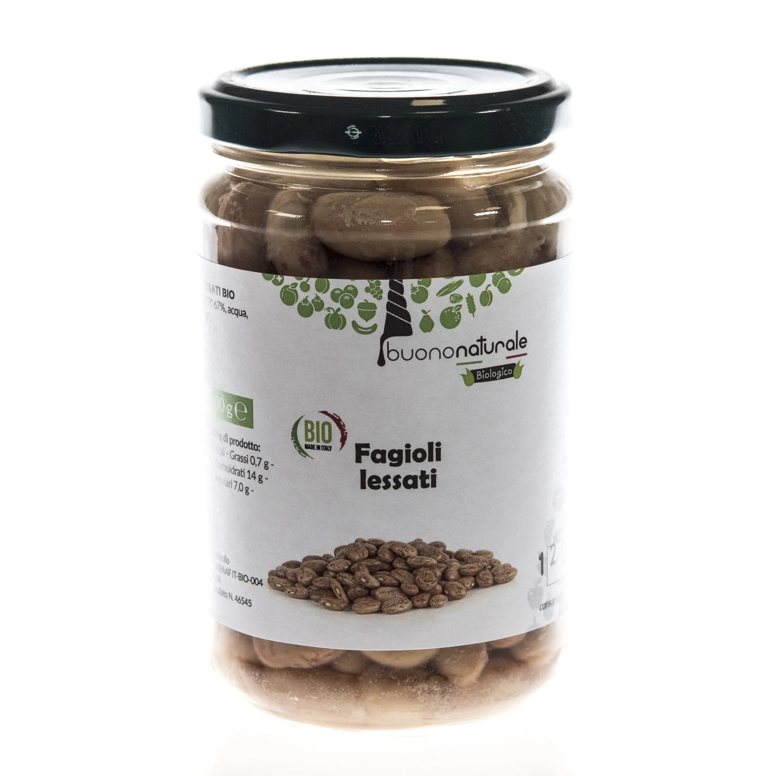 Gekochte Borlottibohnen BIO 300 g – italienischer, veganer Geschmack, vorgekocht und natürlich konserviert in wiederverwendbaren/recycelbaren Gläsern
