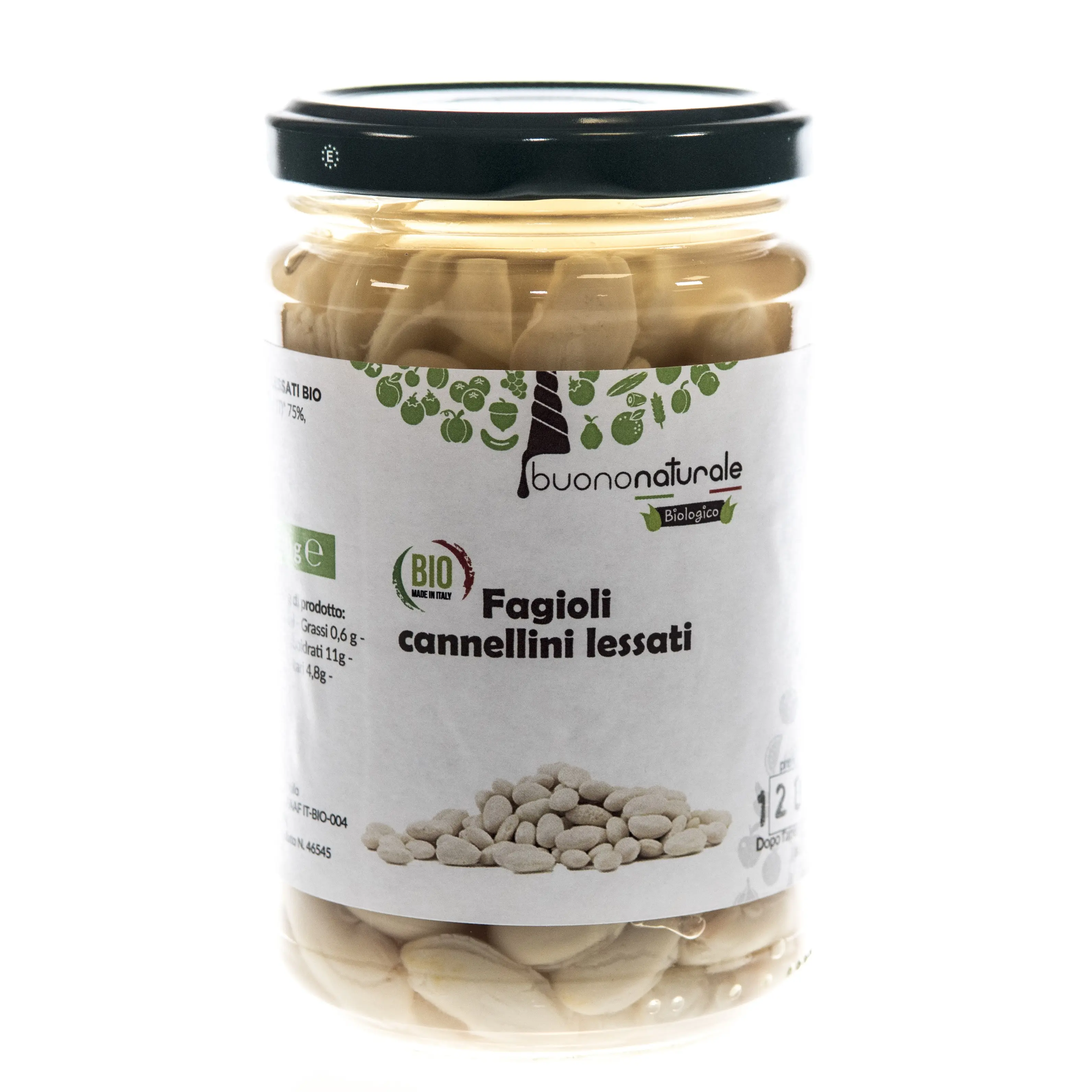 Fagioli Cannellini Lessati BIO 300g – Sapori vegani Italiani Precotti e Conservati Naturalmente in Barattoli di Vetro riutilizzabili/riciclabili