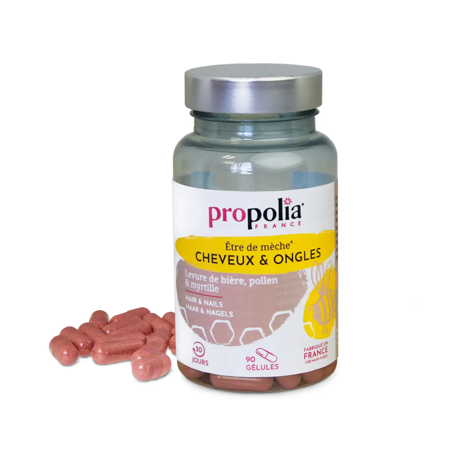 Hair & Nails Capsules - Brewer's Yeast, Pollen & Blueberry - 90 capsules