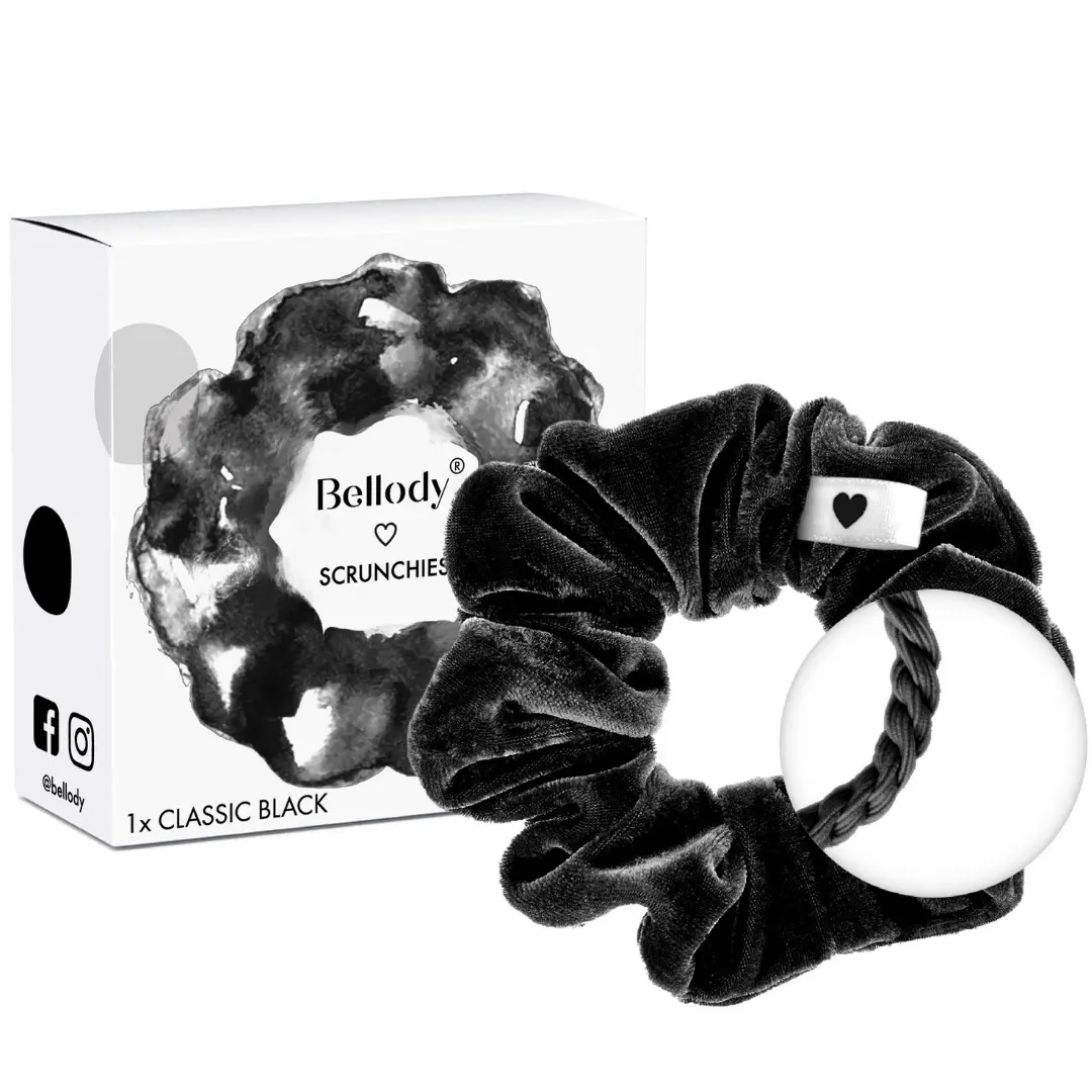 Samt-Scrunchie Schwarz - Bellody® (1 Stück - Classic Black)