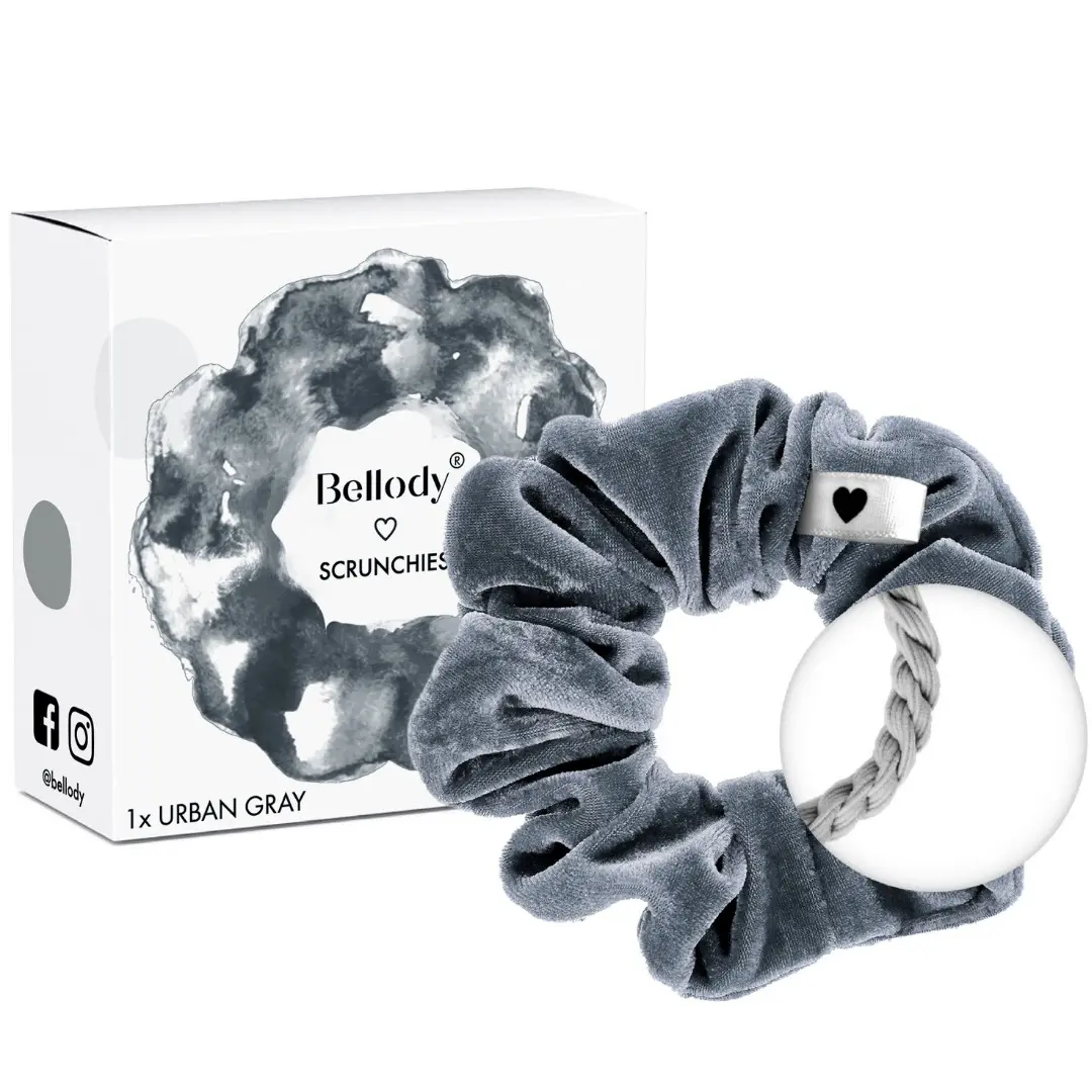 Samt-Scrunchie Grau - Bellody® (1 Stück -  Urban Gray)