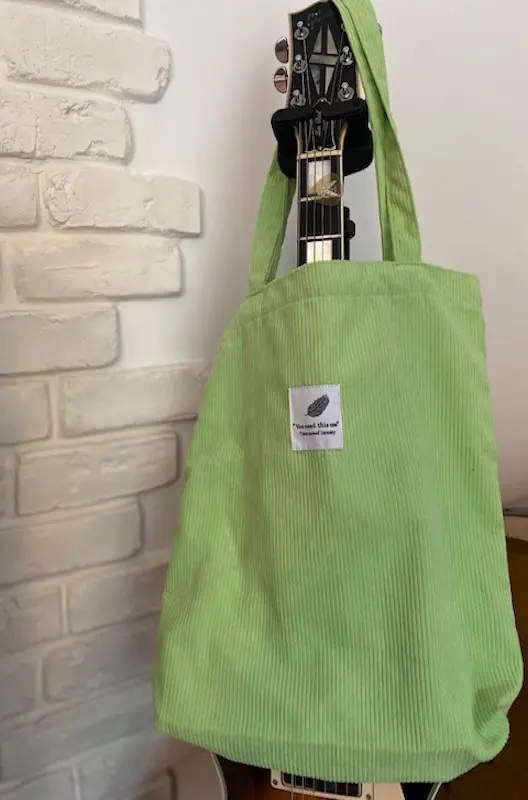 GREEN VELVET TOTE BAG