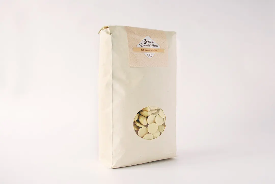 BIO BULK Chocolates Line - WHITE CHOCOLATE coverage, 35% cocoa, 2 kgs.