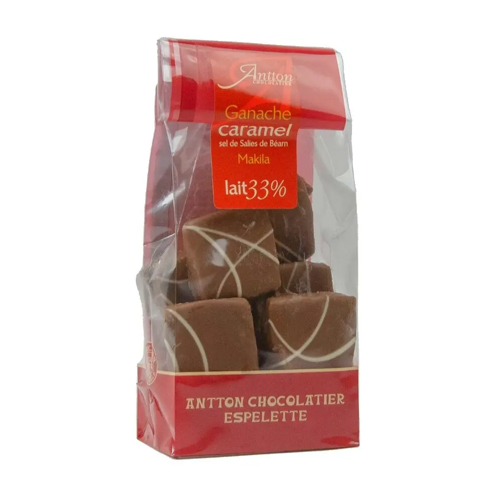 Bag of caramel and salt ganaches from Salies-de-Béarn, milk chocolate, 110g