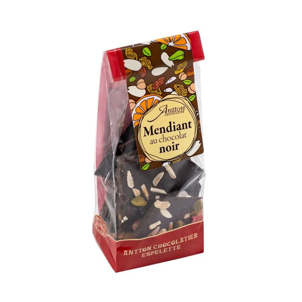 Christmas treat, bag of dried fruit and nut mendiants, dark chocolate, 110g