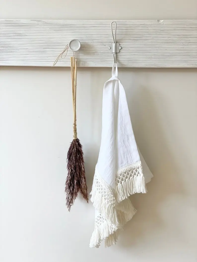 Linen Bath - Beach - Sauna Towels with Macrame