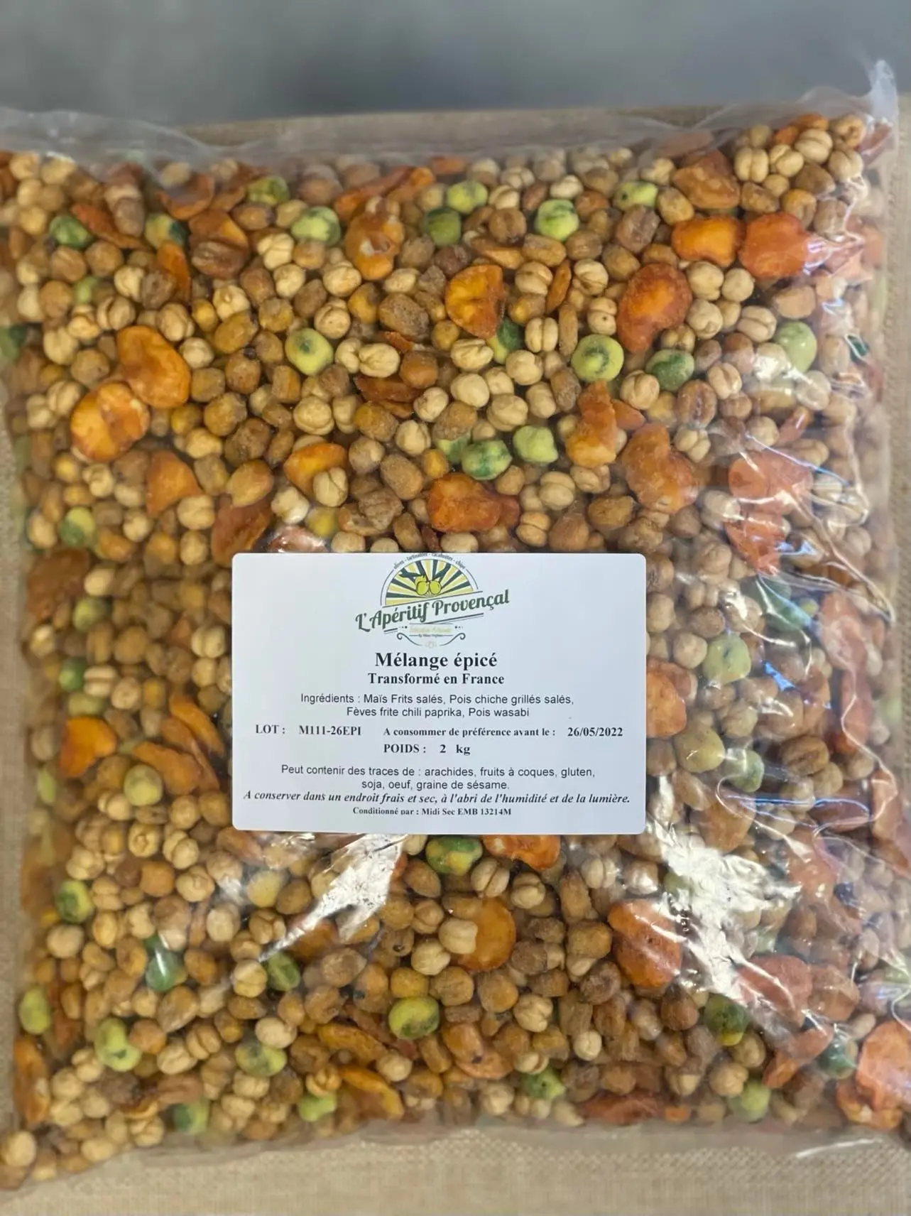 Würzige Mischung (Mais, Bohnen, Wasabi-Bällchen, Kichererbsen) BULK