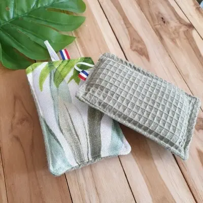 Fabric sponges - ecological / zero waste / artisanal / handmade / Made in France / honeycomb