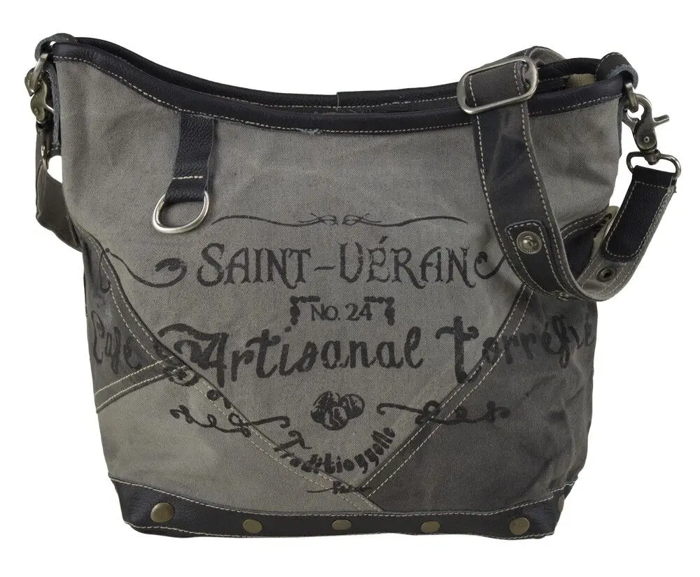 Sunsa Damen Umhängetasche. Schultertasche in Vintage Stil. Handtasche aus Canvas ( Segeltuch). kleine Crossbody Tasche für Frauen.