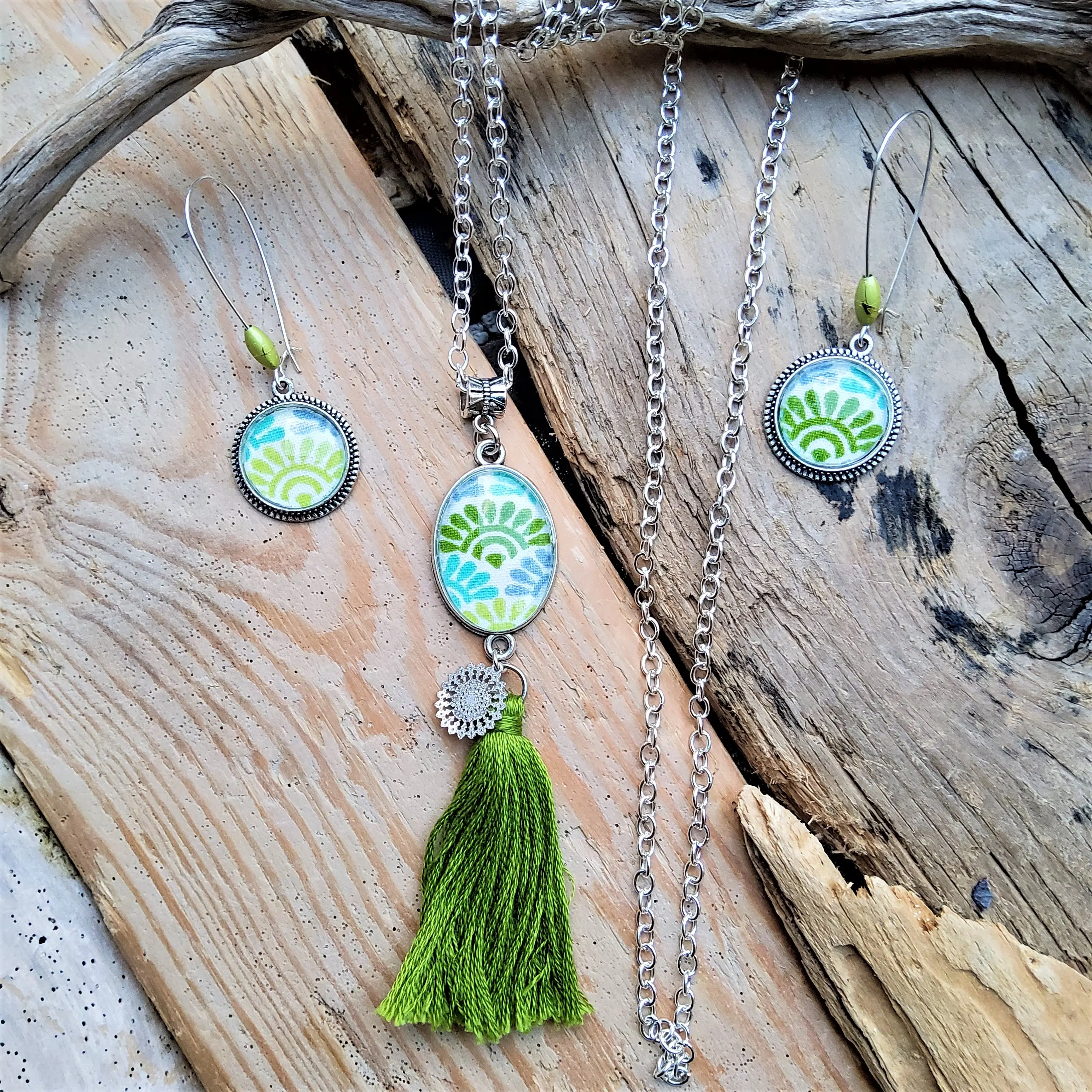 Boucles vintage Mia vert