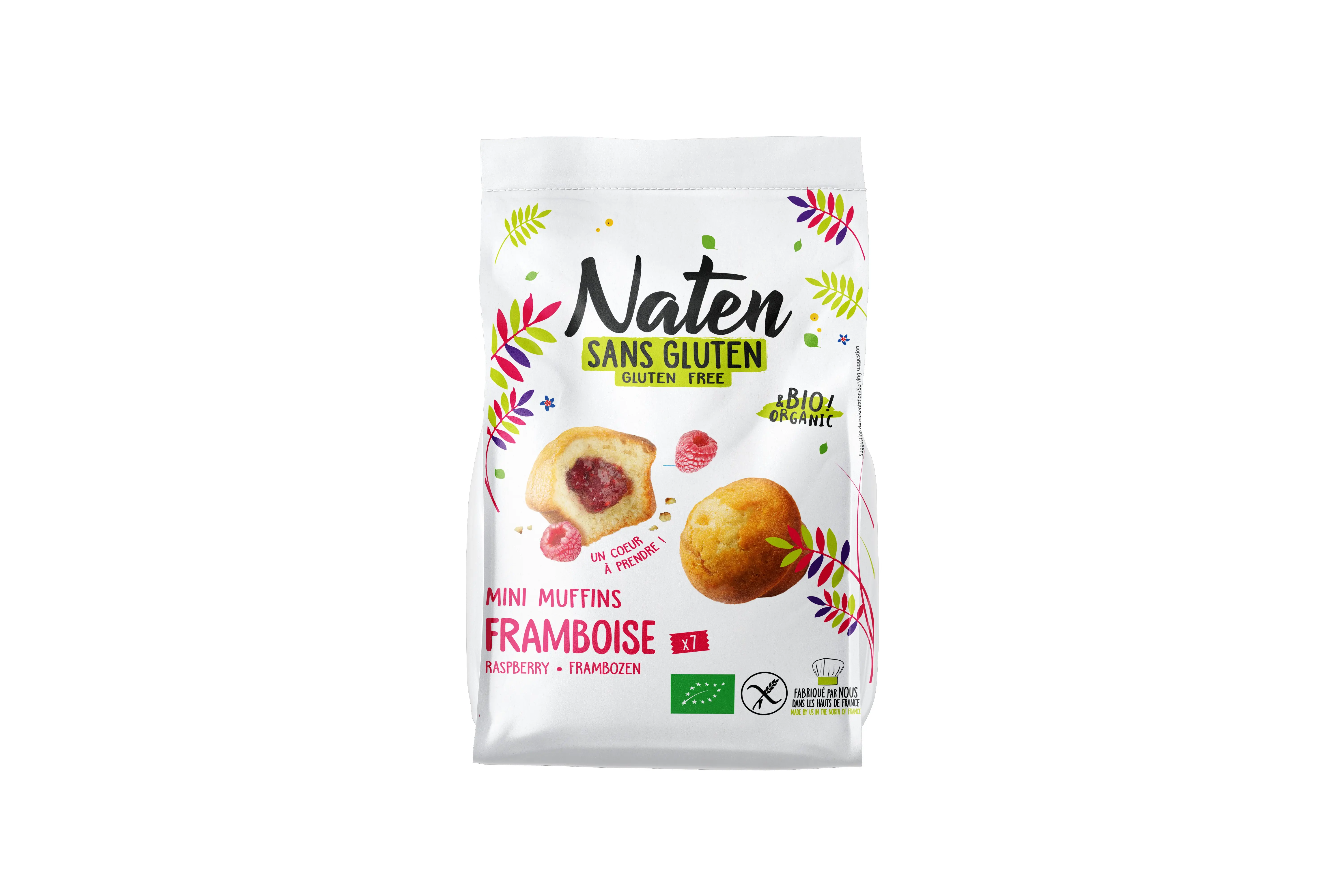 Gluten-free raspberry mini muffins 200g Naten