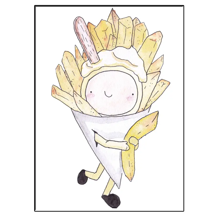 A5 happy frites card