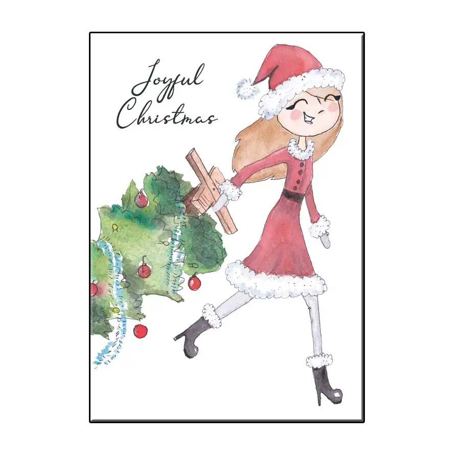 A6 joy xmas girl card