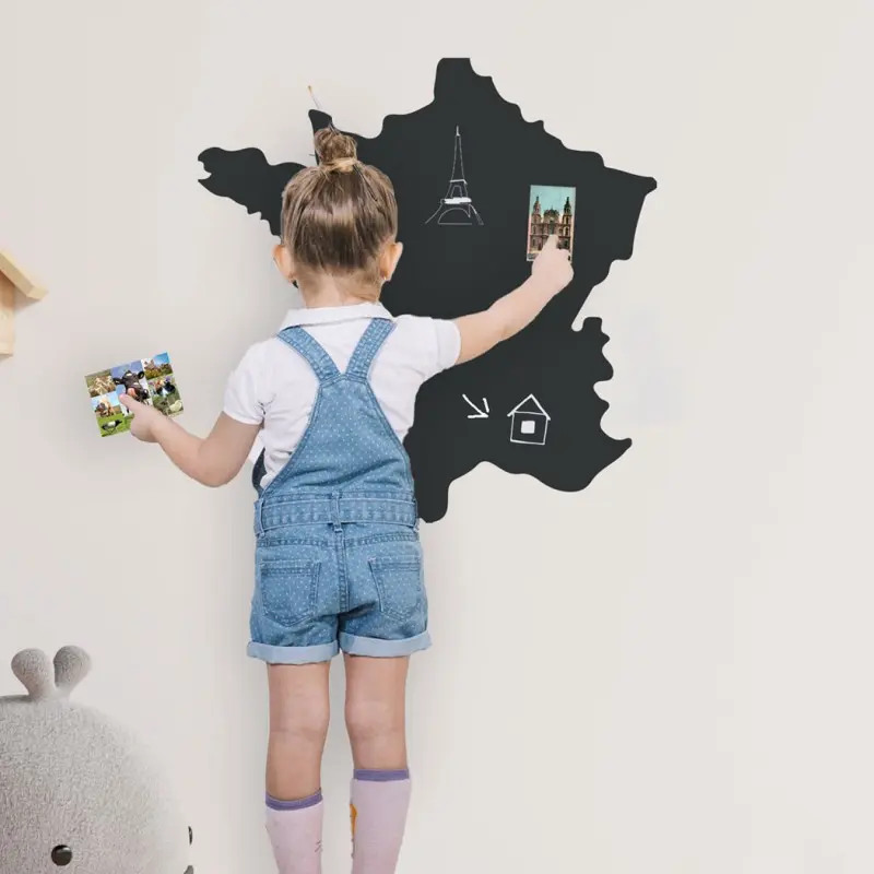 Magnetic board - Map of France - Children's magnetic wall decoration, no drilling required & modular - Educational & Creative - Children's magnetic wall decoration, no drilling required & modular - Educational & Creative