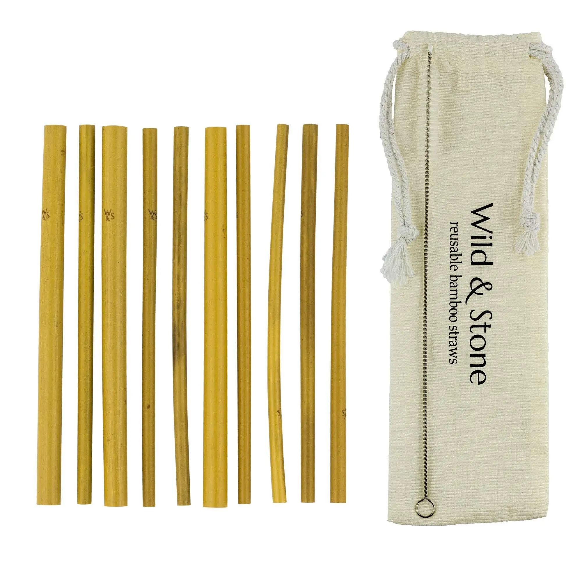 Wiederverwendbare Trinkhalme - Bambus - 10er Pack