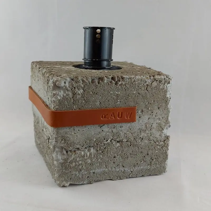 Raw Concrete Design Gartenfackel Industrieller Zement - Cognac (12x12x10cm)