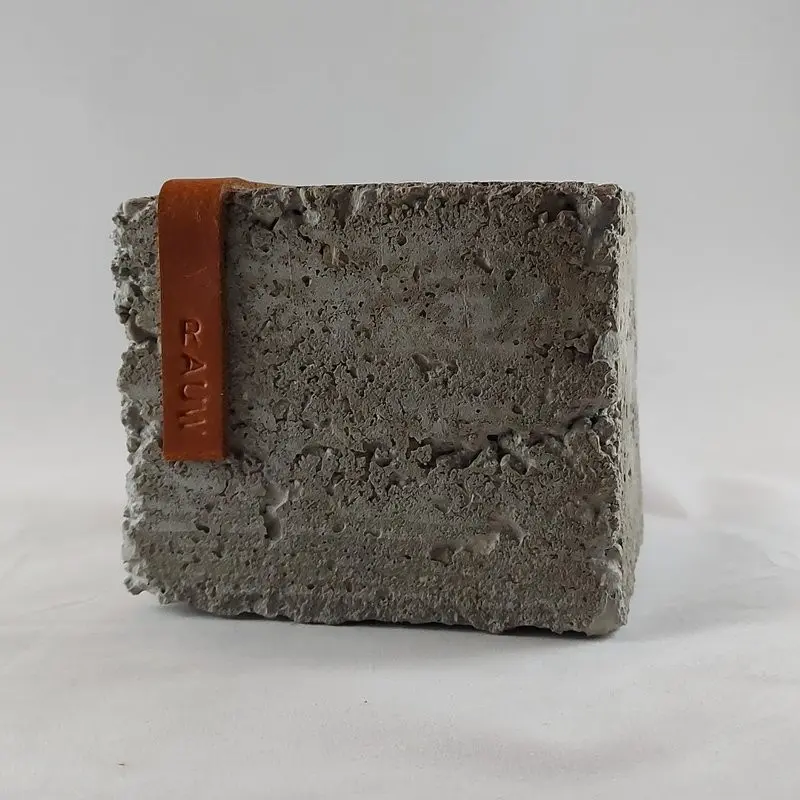 Raw Concrete Design Tischlampe Industrial Cement - Cognac (12x12x10cm)